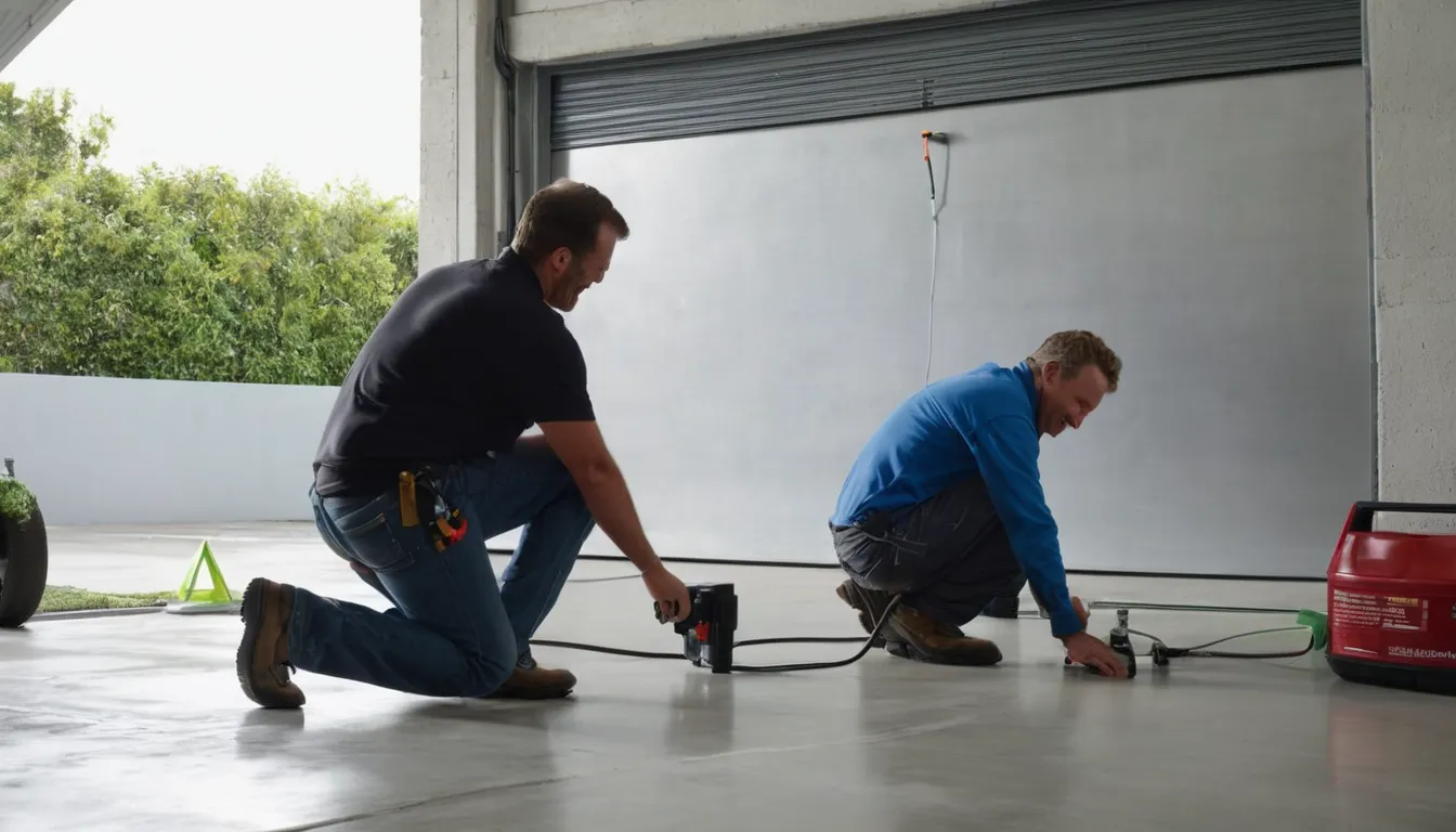 Provider checking a concrete slab in the St. Petersburg area